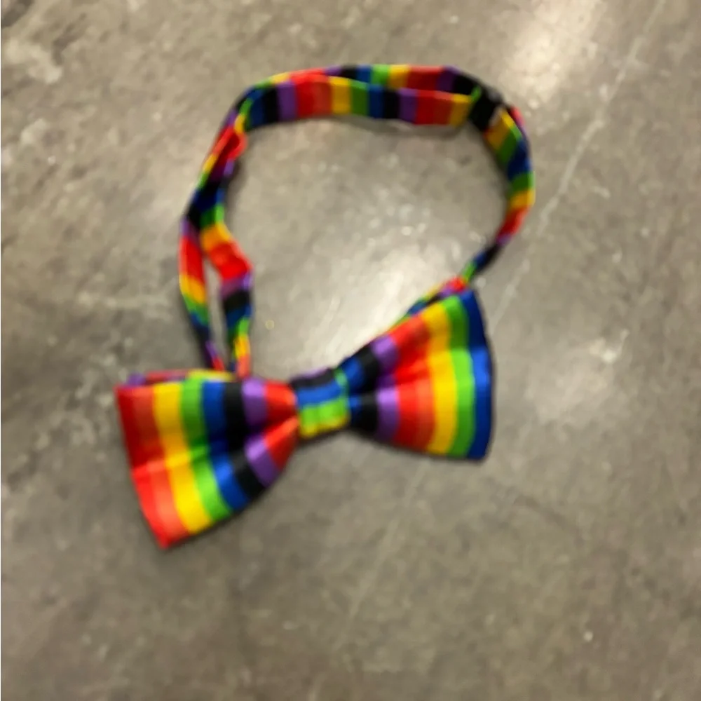Rainbow Stripe Bow Tie All Ages Adjustable